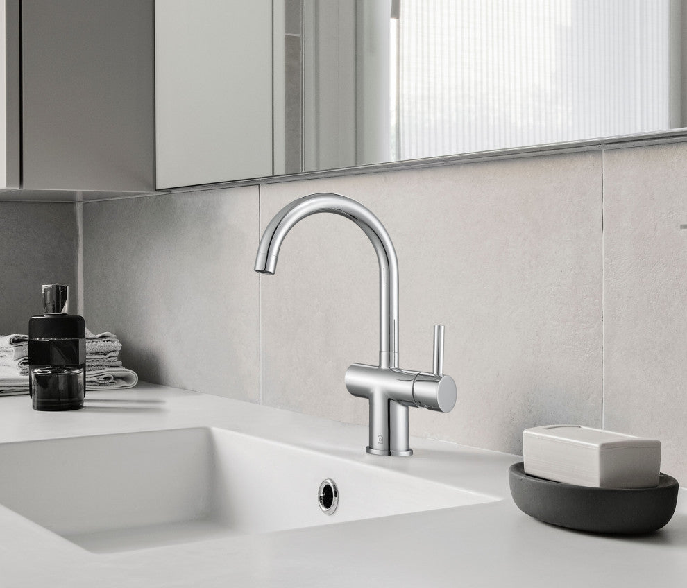 Aria Single Hole Single Handle Bathroom Faucet, Chrome