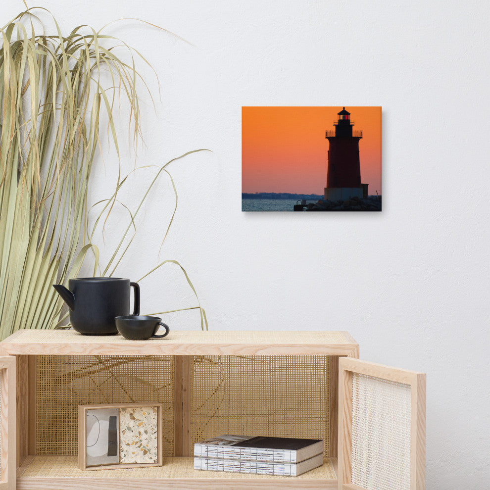 Sunset at Henlopen State Park 3 Coastal Canvas Wall Art Print, 12" X 16"