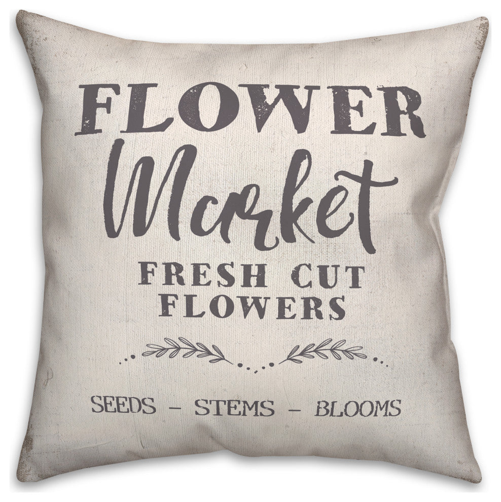 Flower Market 18x18 Spun Poly Pillow