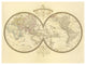 "Mappemonde, 1849" Digital Paper Print by J. Andriveau-Goujon, 38"x29"