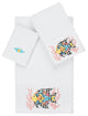 Linum Home Textiles Turkish Cotton Feliz 3-Piece Embellished Towel Set, White