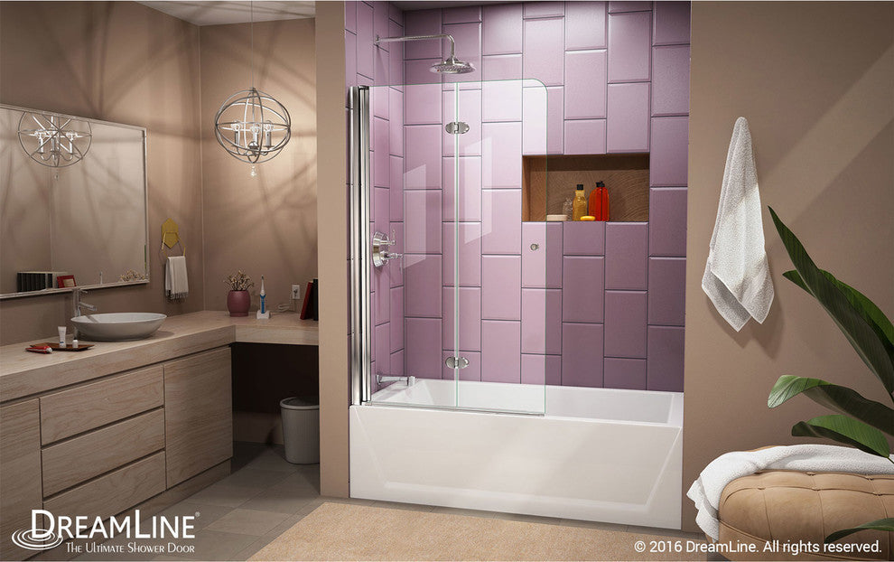 Dreamline Aqua Fold 36" Frameless Hinged Tub Door