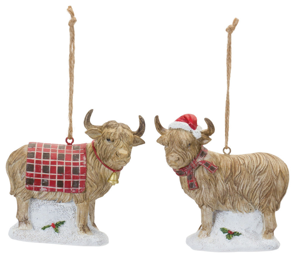 Highland Cow Ornament, 6-Piece Set