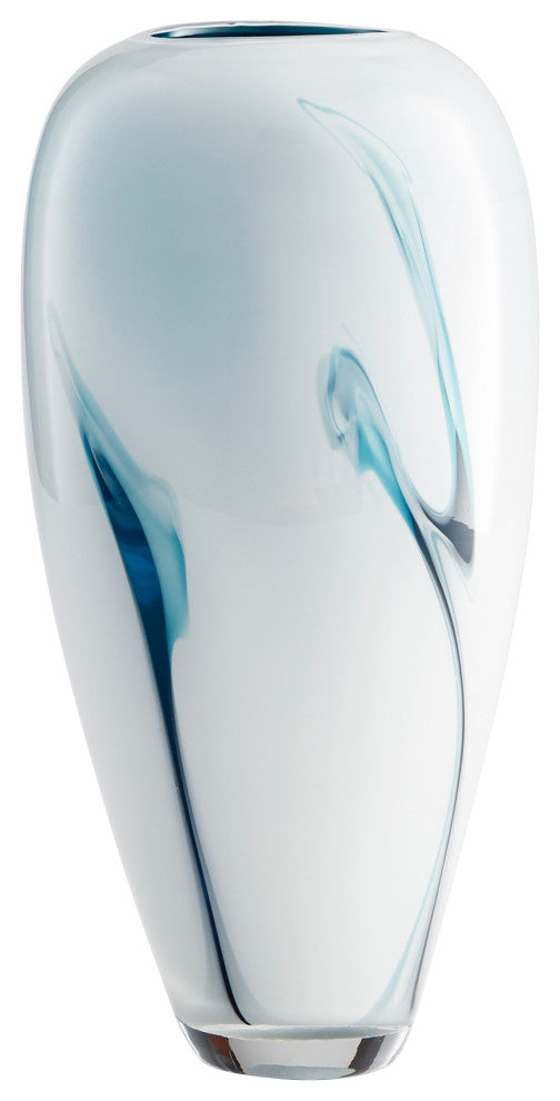 Cyan Deep Sky Vase 10446, Blue and White