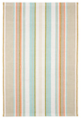 Dash & Albert Daphne Stripe Sky Handwoven Cotton Rug, Multi, Runner-2'6" x 8'