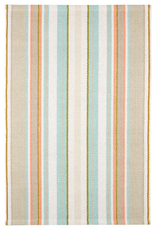 Dash & Albert Daphne Stripe Sky Handwoven Cotton Rug, Multi, Runner-2'6" x 8'
