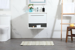 Rabi Single Bathroom Vanity, White, 24"