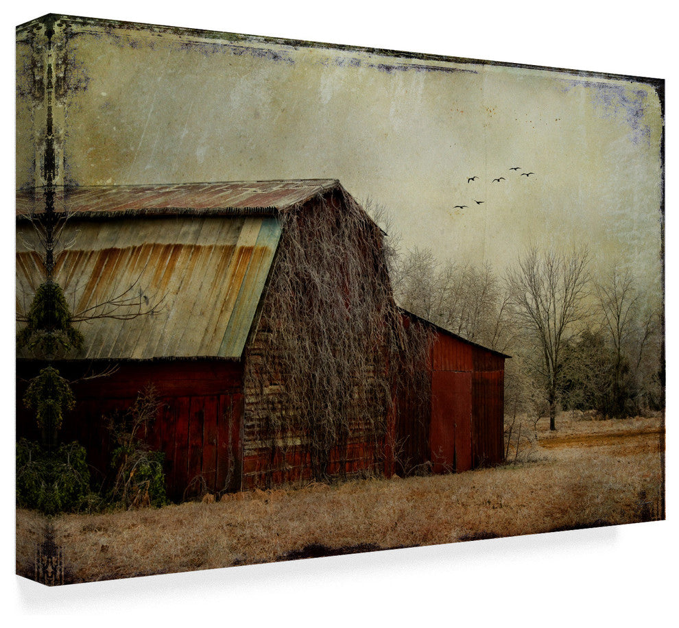 Barbara Simmons 'The Red Barn' Canvas Art, 24"x16"