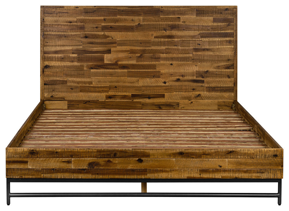 Cusco Rustic Acacia Platform Queen Bed