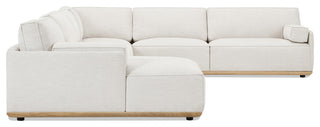 Destin 164" Modular Deep Seat Sectional Sofa, Lunar Gray-White Chenille, Left-Arm Facing