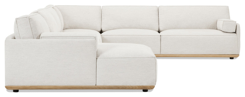 Destin 164" Modular Deep Seat Sectional Sofa, Lunar Gray-White Chenille, Left-Arm Facing