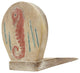 Coastal Coral Seahorse Door Stop Carved Wood Whitewashed