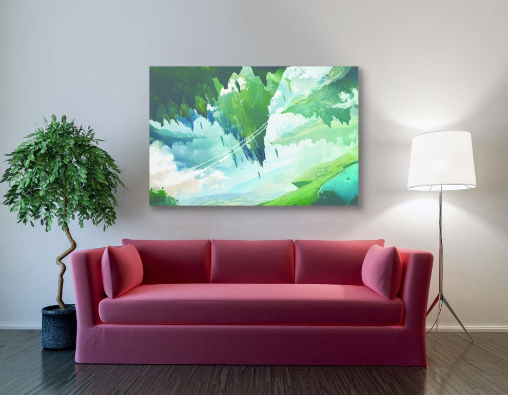 Epic Graffiti "Floating Island" by Jonathan Lam, Giclee Canvas Wall Art, 40"x60"