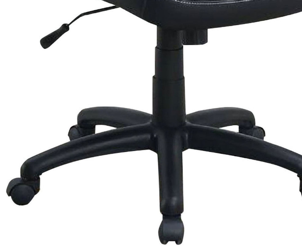 Office Chair with Curved Cut Out Padded Back, Black