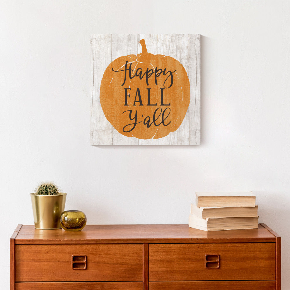 Happy Fall Y'all 12x12 Canvas Wall Art
