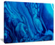 "Dark Blue Abstract Acrylic Paint Mix" Canvas Print