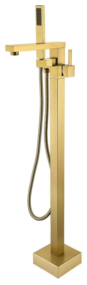 Givingtree Single Handle Floor Mounted Freestanding Tub Filler,Gold