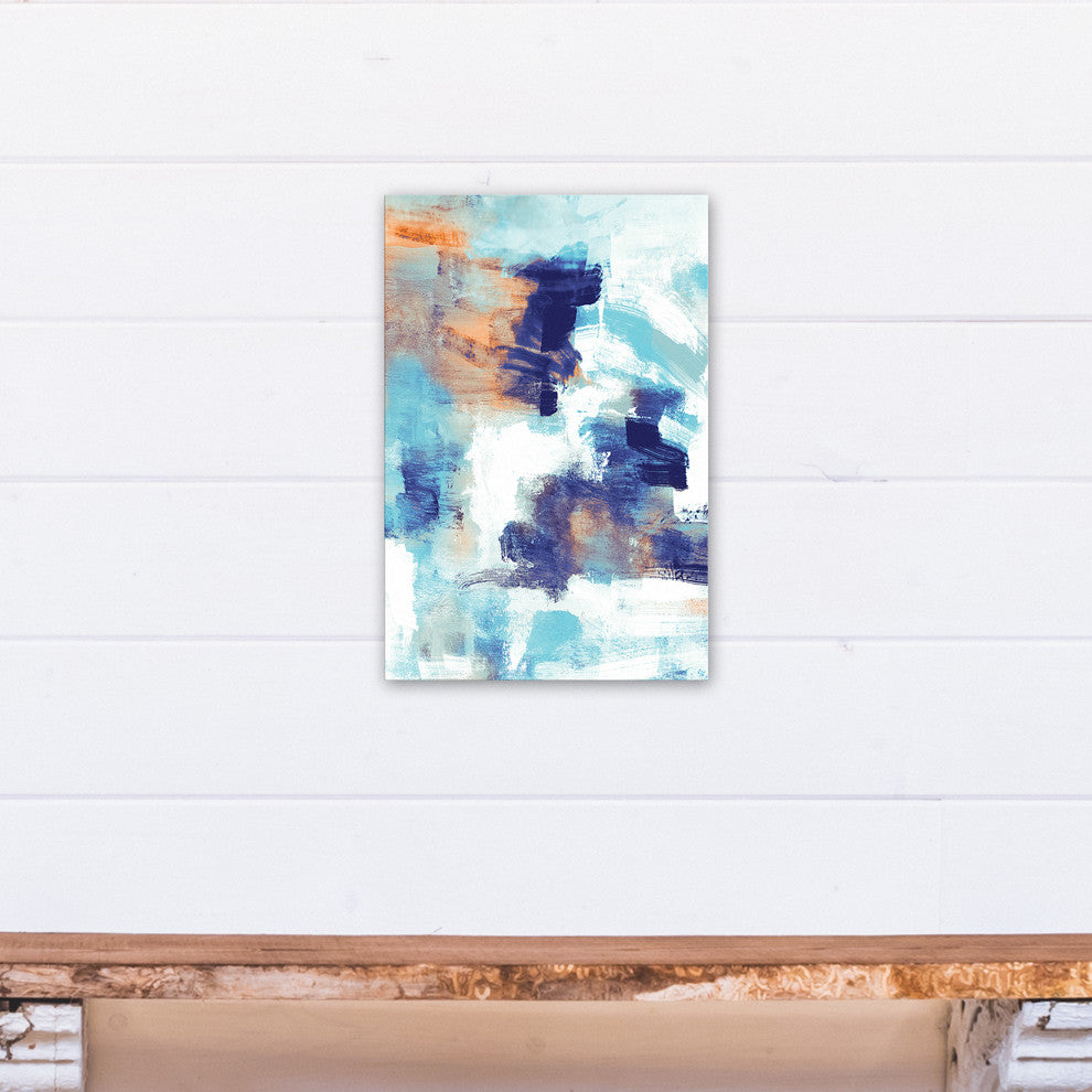 Blue and Orange Brush Strokes 12x18 Canvas Wall Art