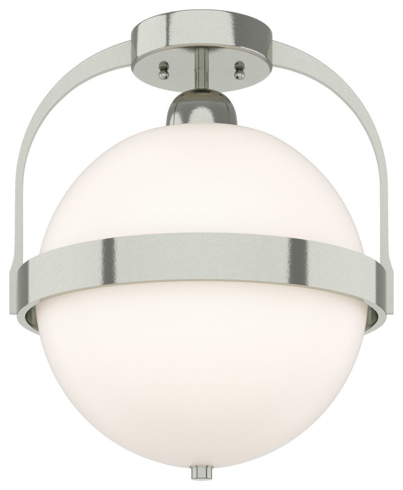 Atlas Semi-Flush, Sterling Finish, Opal Glass