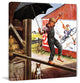 "Walking the Tightrope" Painting Print on Canvas by Stevan Dohanos