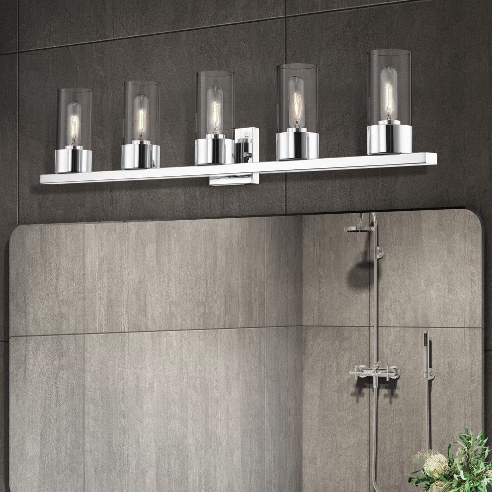 Carson 5 Light Polished Chrome Vanity Sconce