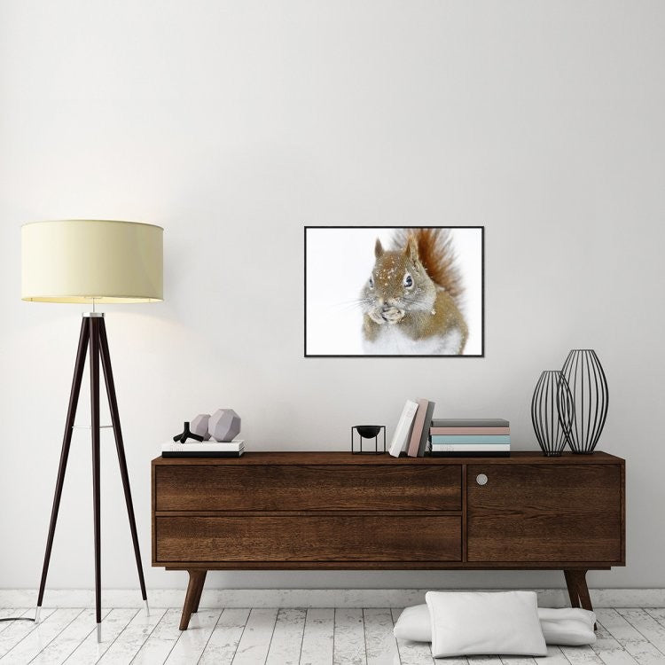 "Christmas Squirrel" Framed Canvas Giclee by Mircea Costina, 33x25"