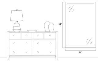 Meade Framed Wall Mirror, White, 36"x54"