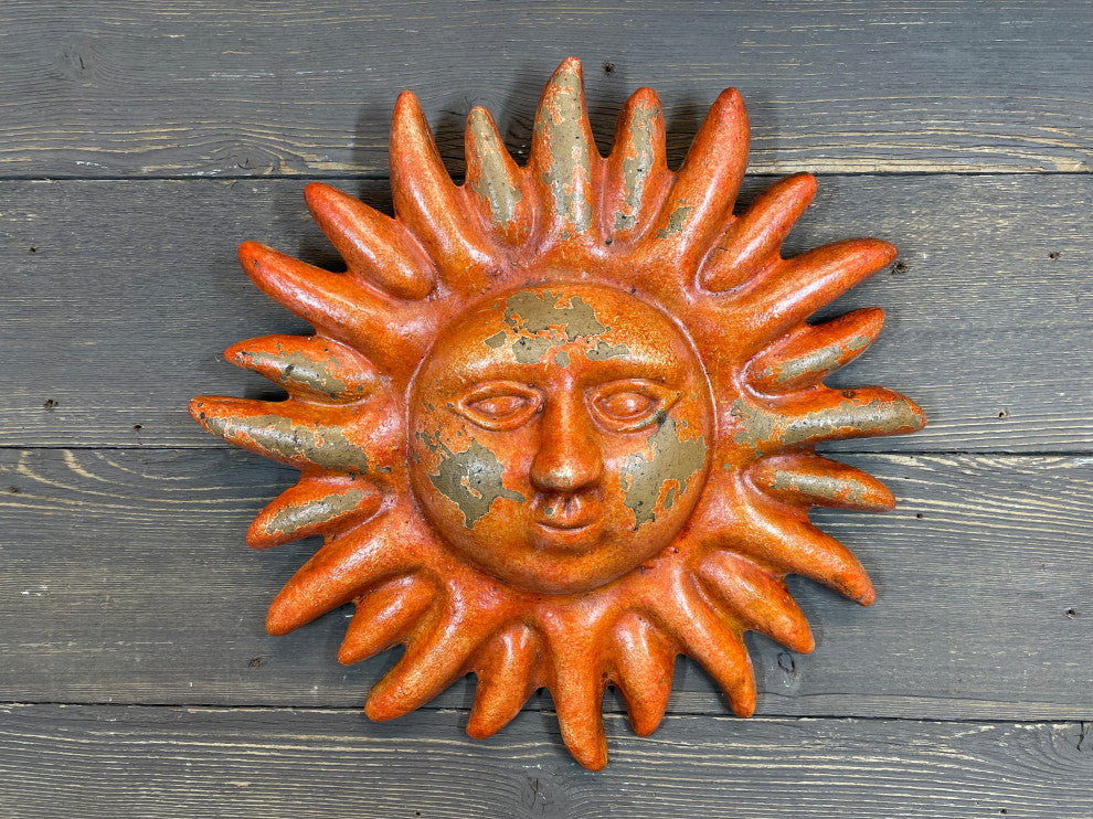 Clay Garden Sun-13 inch-Patio-Handmade, Red River
