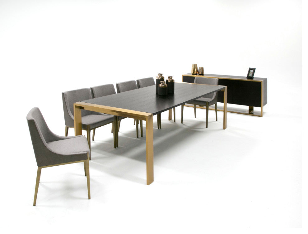 Fauna Modern Wenge and Brass Dining Table