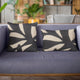 Plutus Black Palm Floral Luxury Throw Pillow, 26"x26"