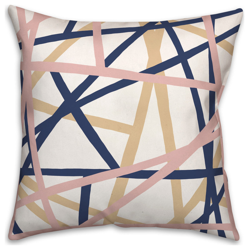 Mod Crossing Lines Geo 18x18 Spun Poly Pillow