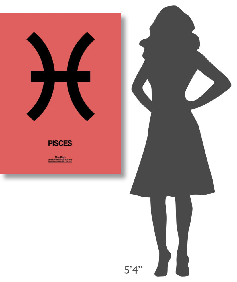 "Pisces Zodiac Sign Black" Fine Art Print