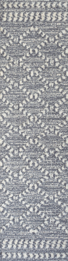 Sofie Moroccan Trellis High-Low Gray/Cream 2'x8' Runner Rug