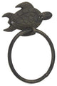 Cast Iron Sea Turtle Towel Holder 7'', Sea Turtle Decoration, Beach Bathroom