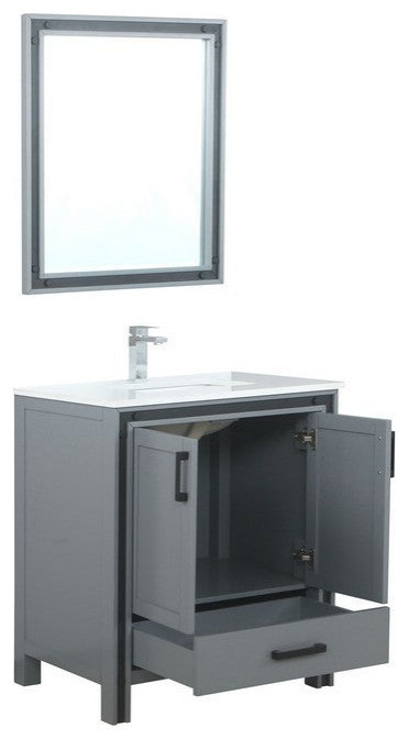 Ziva Transitional Dark Grey 30" Single Vanity Set