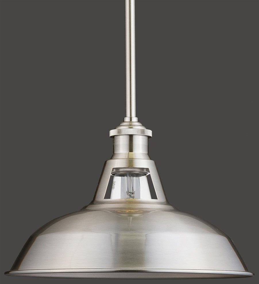 Olivera 10.5" Pendant Light With LED Bulb, Brushed Nickel