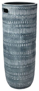 Large Zion Ceramic Vase, Gray and White