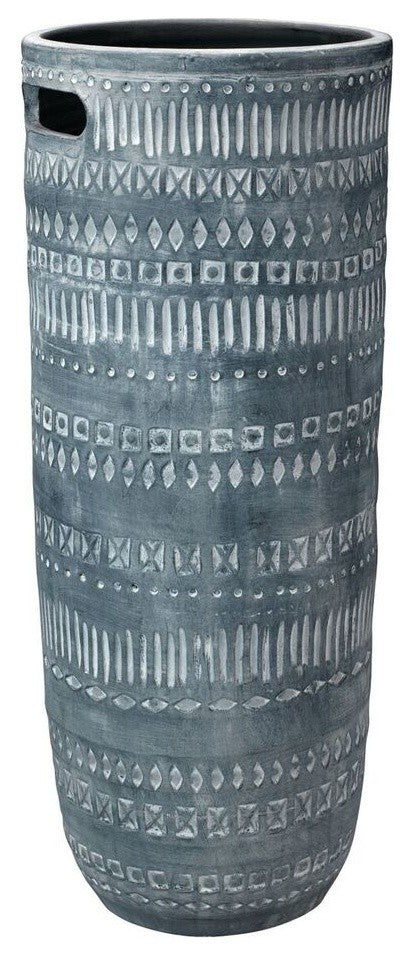 Large Zion Ceramic Vase, Gray and White