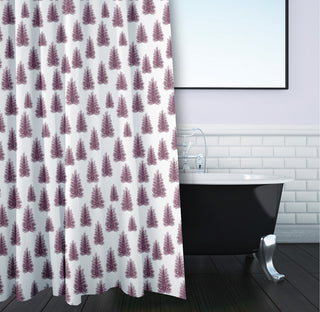 70"Wx73"L Christmas Trees Pattern Shower Curtain, Passion Flower