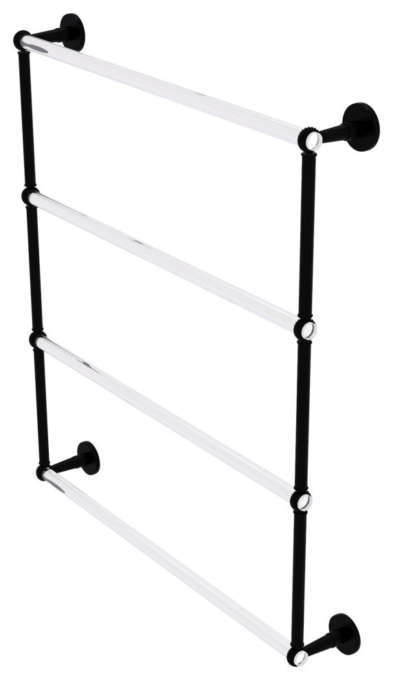 Clearview 4 Tier 30" Ladder Towel Bar with Twisted Accents, Matte Black