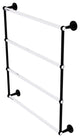 Clearview 4 Tier 30" Ladder Towel Bar with Twisted Accents, Matte Black