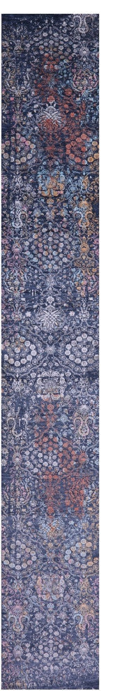 Runner Modern Wool and Silk Hand-Knotted Rug 2' 6" X 17' 11" Q11832