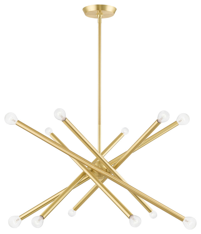 Livex Lighting Soho 12 Light Satin Brass Chandelier