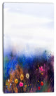 Watercolor Painting Flower in Meadow, Floral Canvas Art Print, 16"x32"