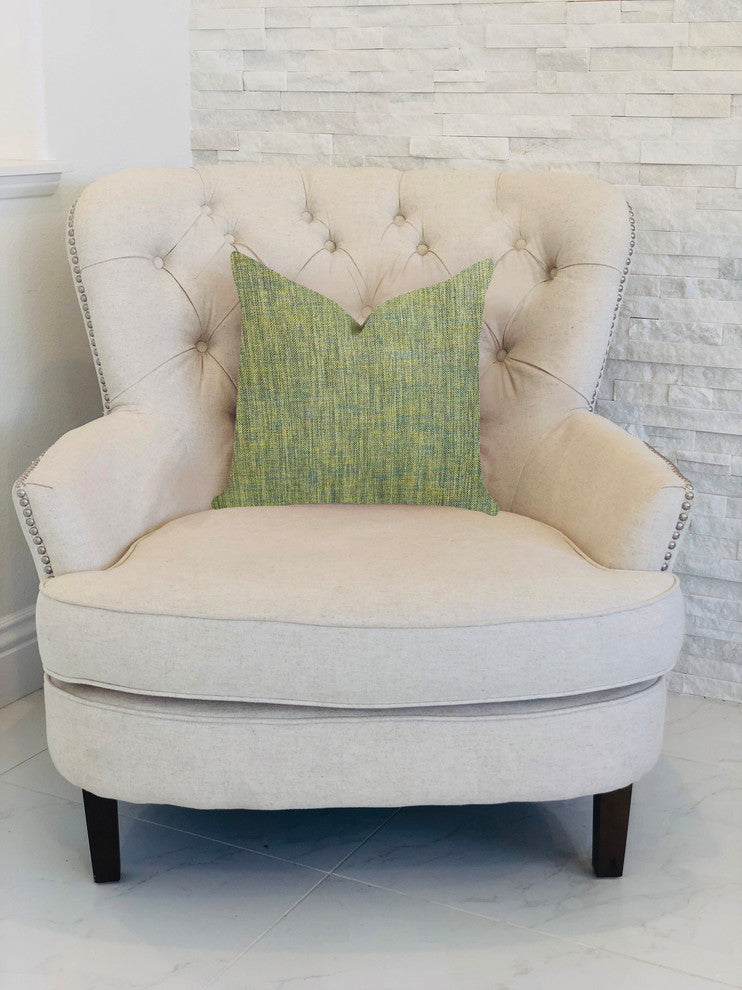 Mango Bliss Luxury Throw Pillow in Green and Yellow Tones, 26"x26"