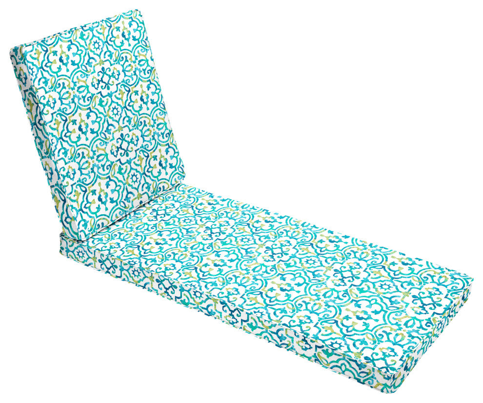 Mozaic Home London Trellis Outdoor/Indoor Chaise Lounge Cushion, 78"x21"x3"