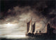 Aelbert Cuyp Dordrecht Harbour by Moonlight, Gallery Wrapped Canvas, 18"x27"
