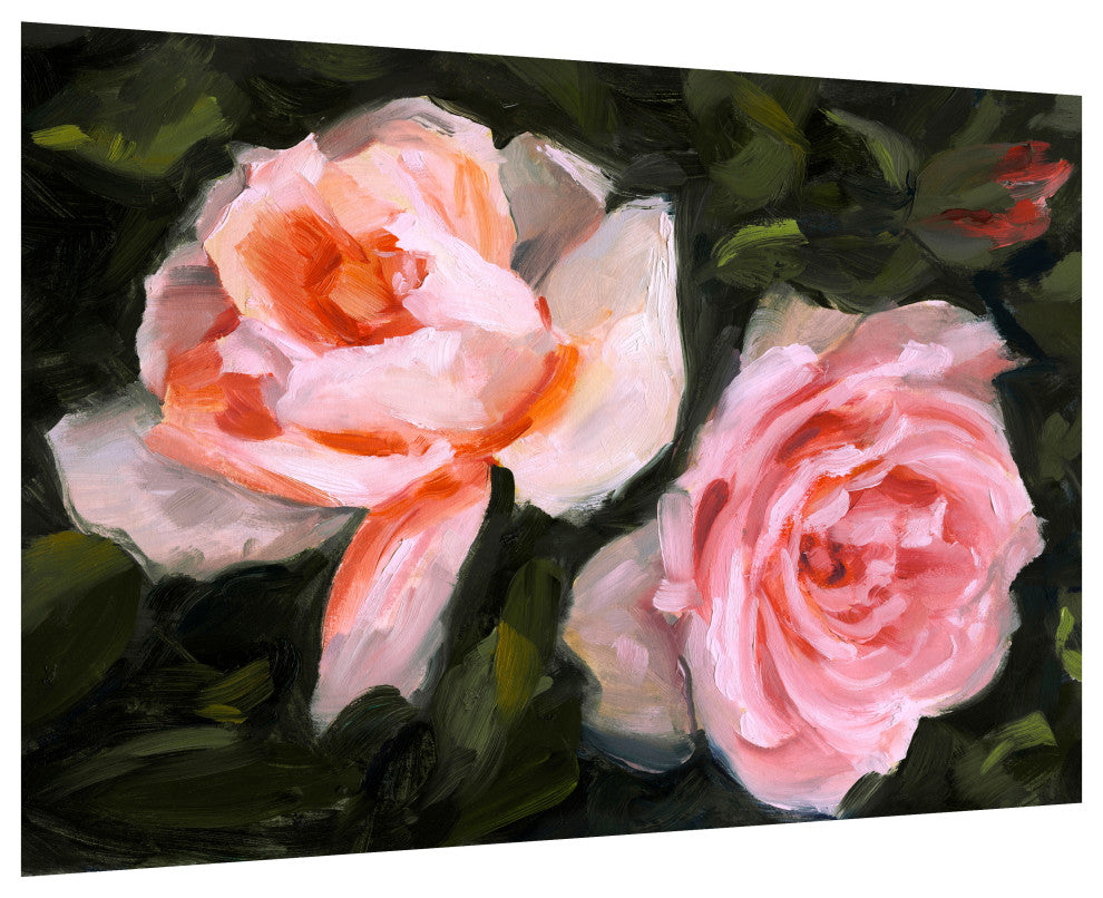 "Ethereal Roses" Frameless Reverse Printed Tempered Art Glass Wall Art, Tmp-210784-4832