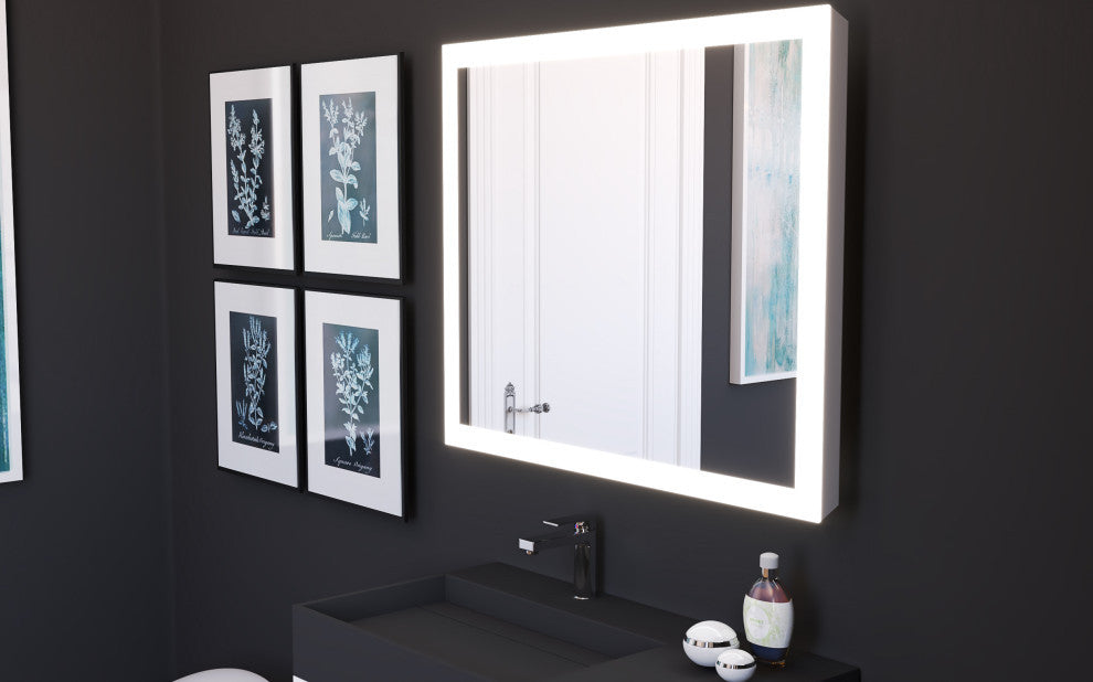 Smart Angelina Dimmable LED Bathroom Mirror with Voice Control, 36" x 30"