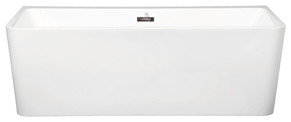 Acrylic Freestanding Flat Bottom Soaking Bathtub in White, 60*28"